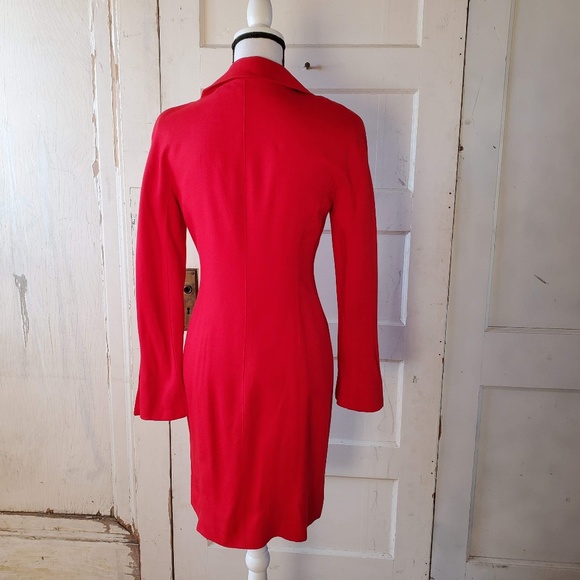 ANN TAYLOR Old School Red Long Pea Coat - Picture 5 of 8
